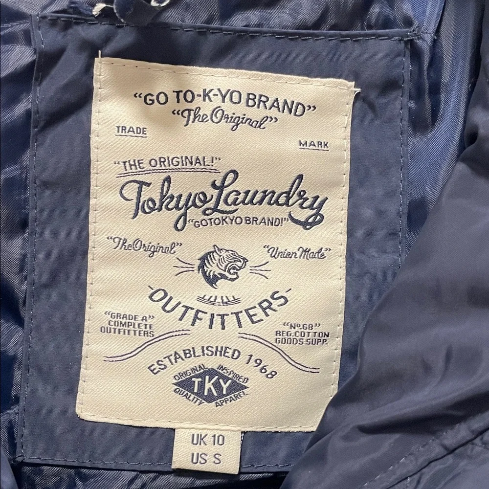 HONEY FUNNEL NECK QUILTED JACKET IN MAZARINE BLUE - TOKYO LAUNDRY - Picture 7 of 11
